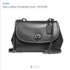 Coach f22349 black leather and suede
